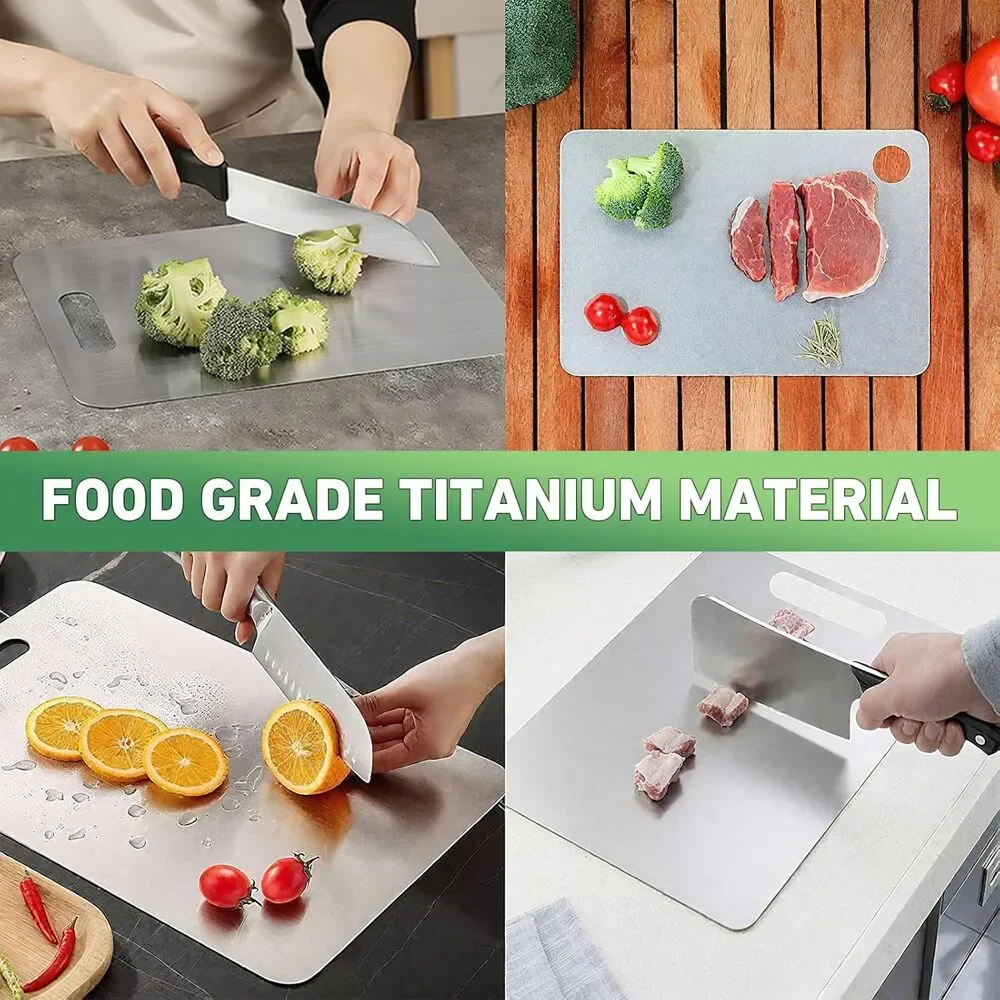 Titanium Cutting Board 12x9 – Pure, Non-Toxic, Reversible & Easy to Clean